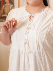 HADLEY White ROM Bohemian Eyelet Dress