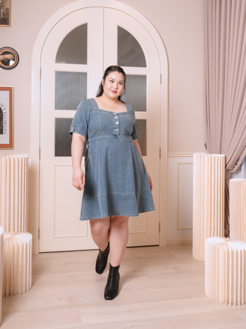 LEVI Denim Flare Hem Dress With Pockets