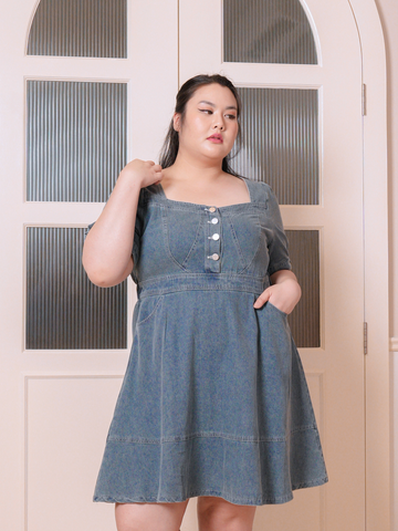 LEVI Denim Flare Hem Dress With Pockets