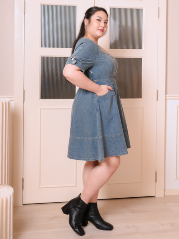 LEVI Denim Flare Hem Dress With Pockets