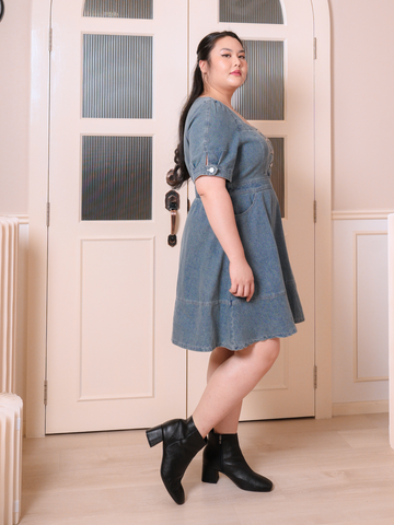 LEVI Denim Flare Hem Dress With Pockets