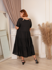 MIZUKI Casual Oversized Layered Flare Maxi Dress