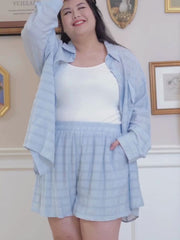 DEVORA Baby Blue Loungewear 2 Pieces Co-Ord Set